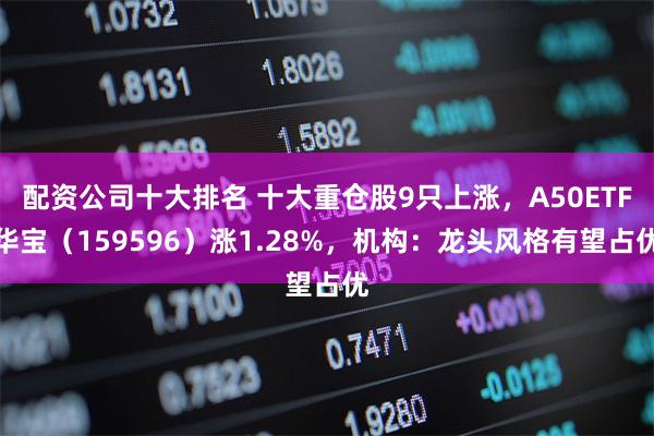 配资公司十大排名 十大重仓股9只上涨，A50ETF华宝（159596）涨1.28%，机构：龙头风格有望占优