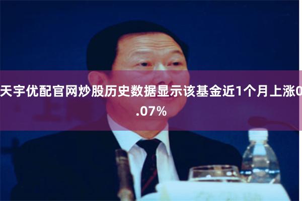 天宇优配官网炒股历史数据显示该基金近1个月上涨0.07%